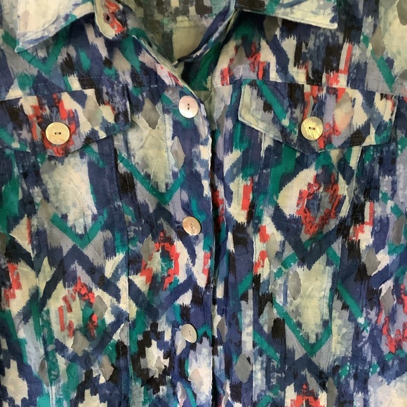 Ruby Rd. Size 14 Multicolor Button Down Shirt - Picture 6 of 8